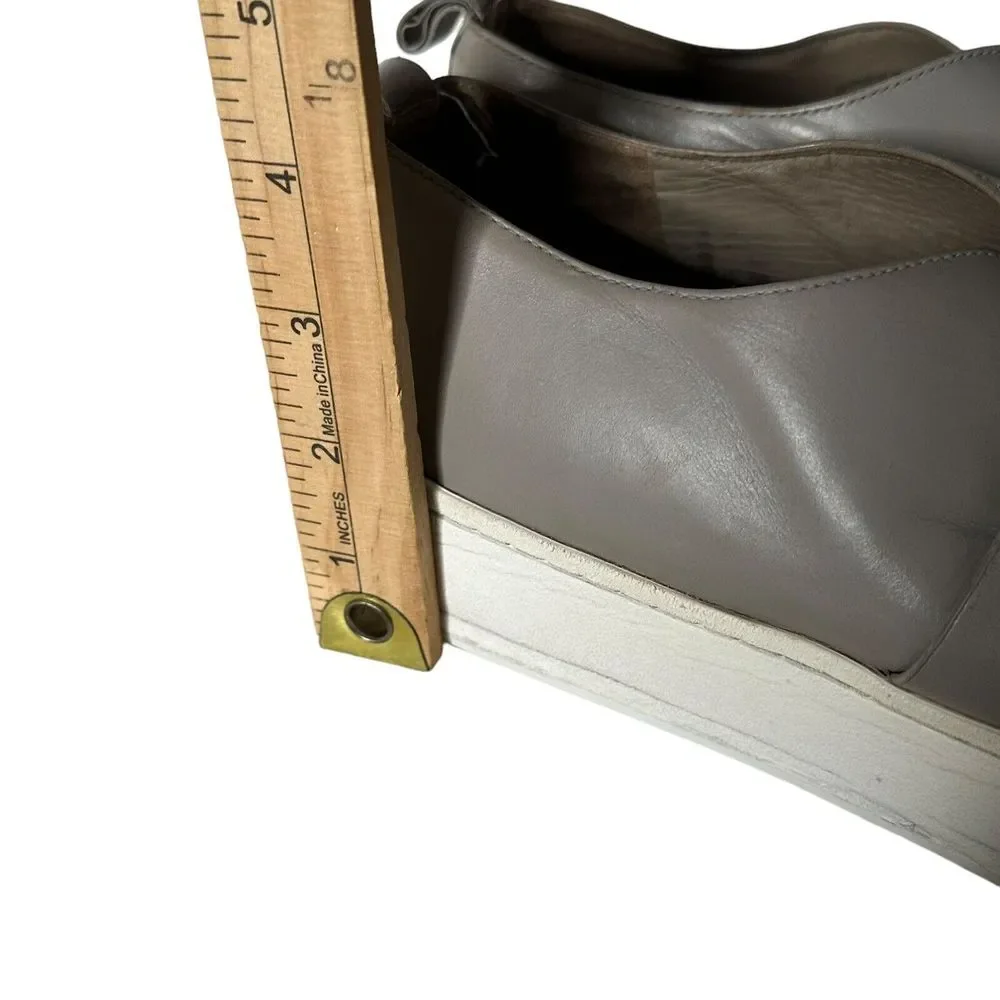 Vince Women's Platform Sneakers Size 9 Wallace Leather‎ Gray Slip On Shoes